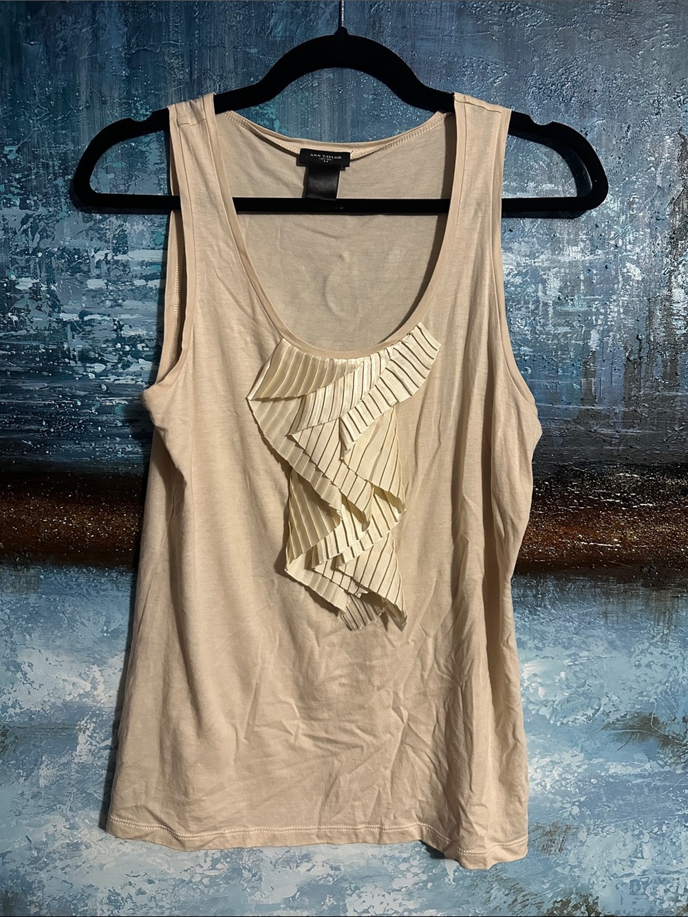 Ann Taylor  Ruffle-Front Sleeveless Tank Top